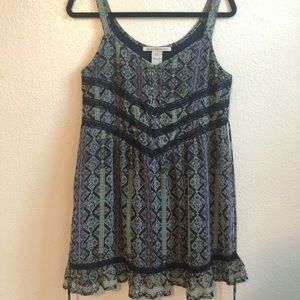 Patterned blue smock Dress American Rag